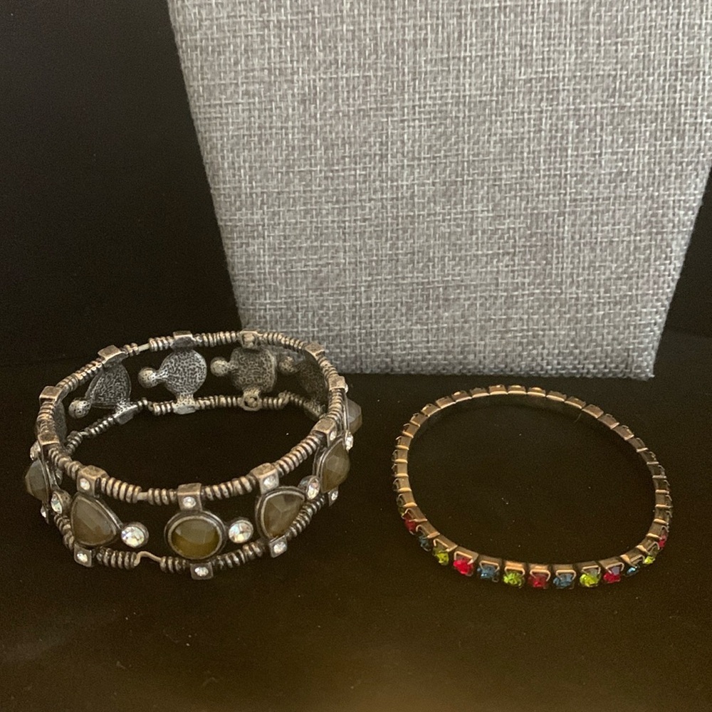 Two stretch rhinestone bracelets‎